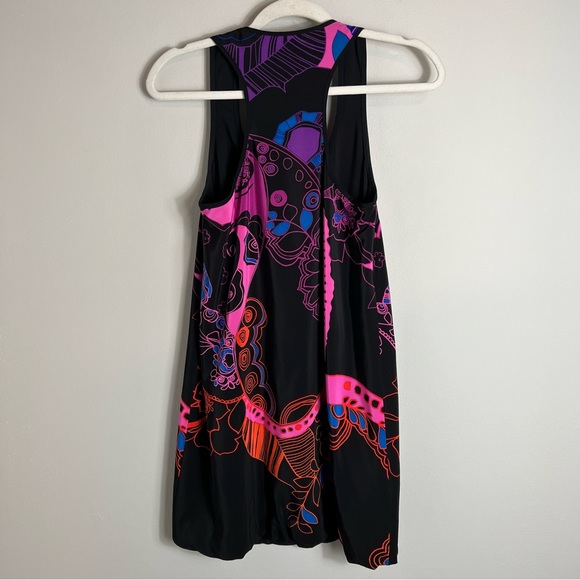 Tibi Silk Halter Sleeveless Dress-Bubble Hem-Black Pink-Size 2 - Picture 7 of 9